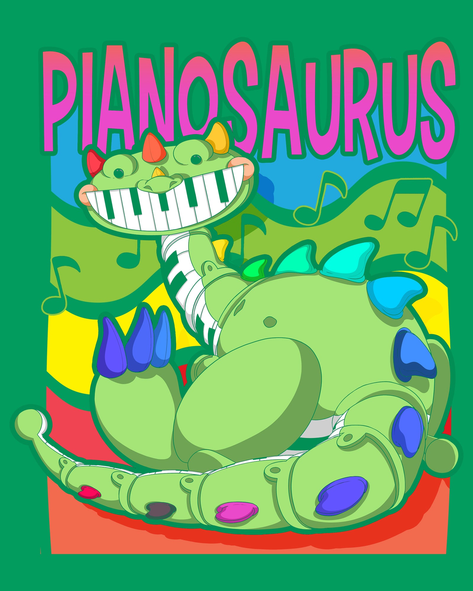 Pianosaurus Green Tee - Image 3