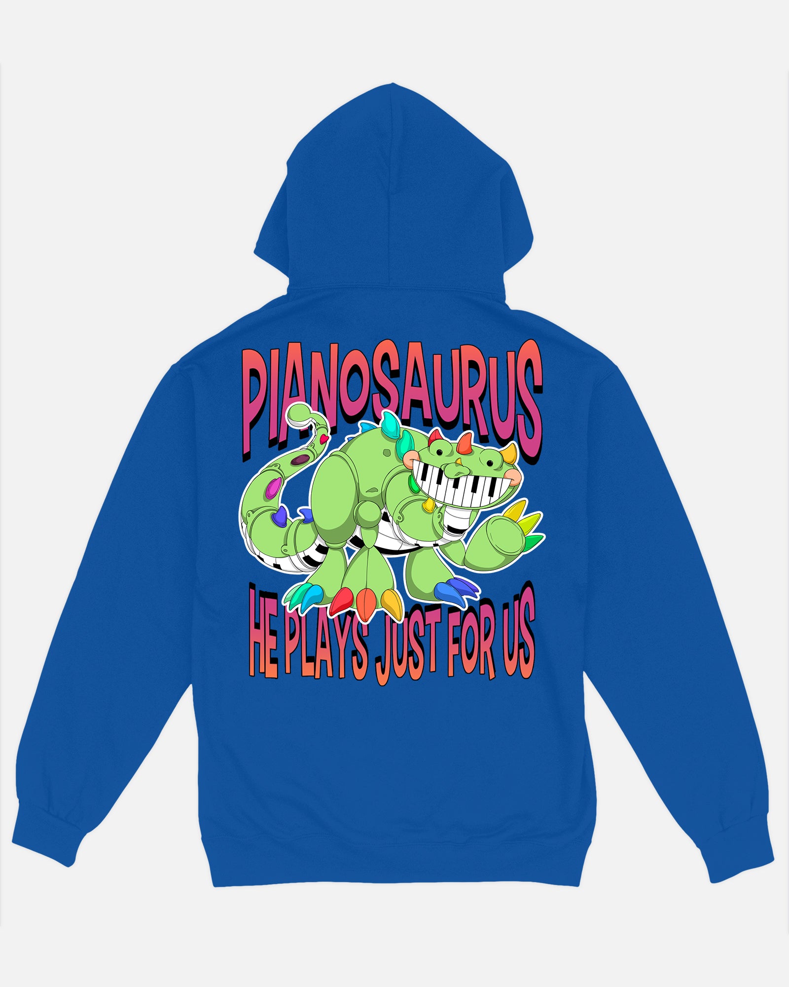 Pianosaurus He Plays For Us Drawstring Hoodie - Image 2