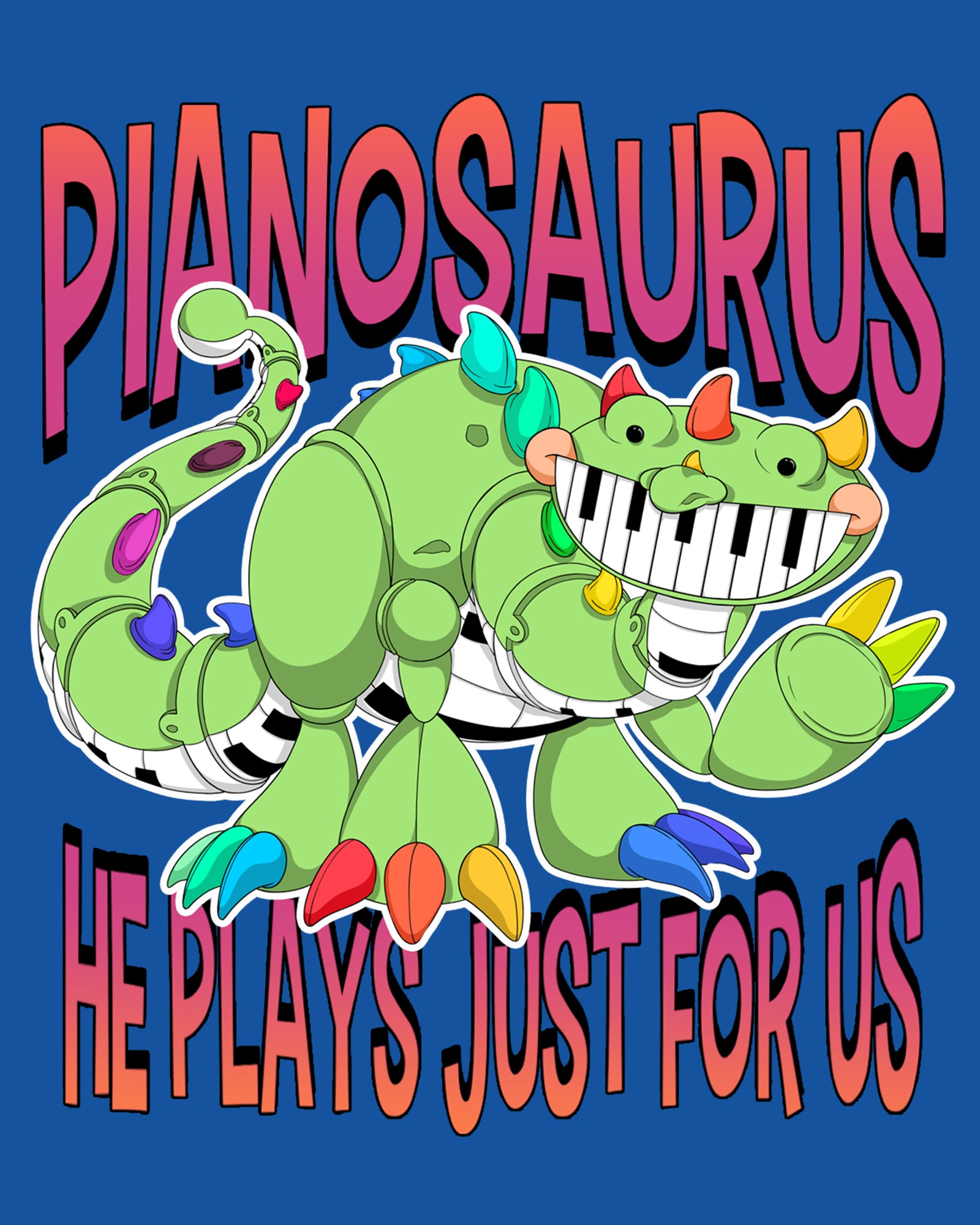 Pianosaurus He Plays For Us Drawstring Hoodie - Image 4